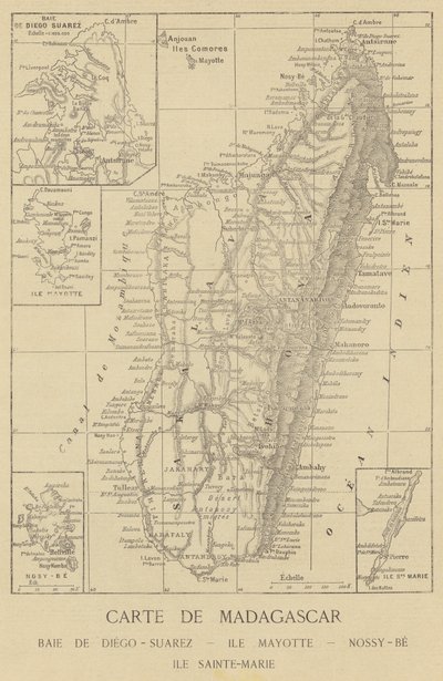 Carte de Madagascar - French School